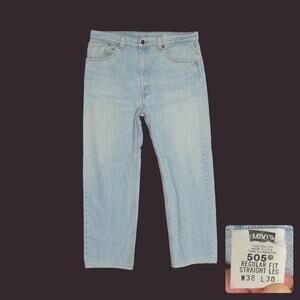 Vintage 90s Levi's 505 High Rise Baggy Boyfriend Jeans Size 16 W37
